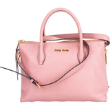 Miu Miu Pink Madras Leather Handbag