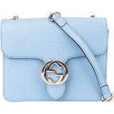 Gucci Blue Leather Interlocking GG Crossbody Bag