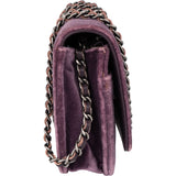 Chanel Quilted Velvet Boy Wallet On Chain Crossbody Bag