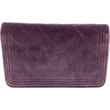 Chanel Quilted Velvet Boy Wallet On Chain Crossbody Bag