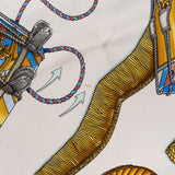 Hermès Classic "LES TAMBOURS" Silk Carre 90 Scarf Tuch