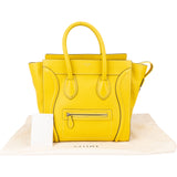 Celine Yellow Leather Luggage Handbag