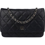 Chanel Quilted Caviar Leather Wallet On Chain Crossbody Bag