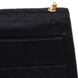 Chanel Stich Satin 24K Gold Single Flap Crossbody Bag