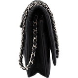 Chanel Quilted Caviar Leather Wallet On Chain Crossbody Bag