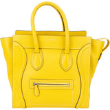 Celine Yellow Leather Luggage Handbag