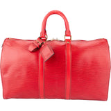 Louis Vuitton Rouge Epi Leather Keepall 45