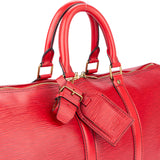 Louis Vuitton Rouge Epi Leather Keepall 45