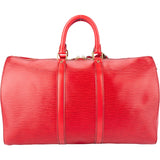 Louis Vuitton Rouge Epi Leather Keepall 45