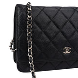 Chanel Quilted Caviar Leather Wallet On Chain Crossbody Bag