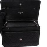 Chanel Quilted Caviar Leather Wallet On Chain Crossbody Bag