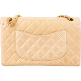 Chanel Quilted Lambskin 24K Gold Medium Double Flap Crossbody Bag