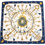 Hermès Classic "Les Clefs" Silk Carre 90 Scarf Tuch