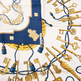 Hermès Classic "Les Clefs" Silk Carre 90 Scarf Tuch