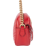 Gucci Red Leather Marmont GG Crossbody Bag