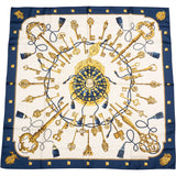 Hermès Classic "Les Clefs" Silk Carre 90 Scarf Tuch