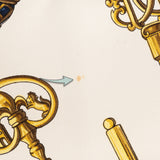 Hermès Classic "Les Clefs" Silk Carre 90 Scarf Tuch