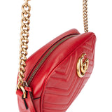 Gucci Red Leather Marmont GG Crossbody Bag