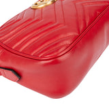 Gucci Red Leather Marmont GG Crossbody Bag