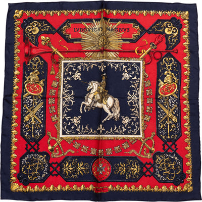 Hermès Classic "LVDOVICVS MAGNVS" Silk Carre 40 Tuch - vintageandkickz