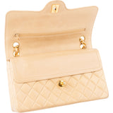 Chanel Quilted Lambskin 24K Gold Medium Double Flap Crossbody Bag