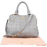 Miu Miu Grey Leather Bicolor Rivets Handbag