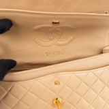 Chanel Quilted Lambskin 24K Gold Medium Double Flap Crossbody Bag