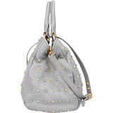 Miu Miu Grey Leather Bicolor Rivets Handbag