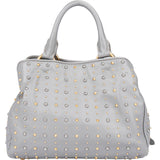 Miu Miu Grey Leather Bicolor Rivets Handbag
