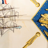 Hermès Classic "La Marine en Bois" Silk Carre 90 Scarf Tuch