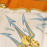 Hermès Classic "La Marine en Bois" Silk Carre 90 Scarf Tuch