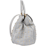 Miu Miu Grey Leather Bicolor Rivets Handbag