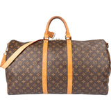 Louis Vuitton Canvas Monogram Keepall 55 Bandouliere