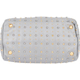 Miu Miu Grey Leather Bicolor Rivets Handbag