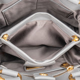Miu Miu Grey Leather Bicolor Rivets Handbag