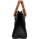 Gucci Black Leather Bamboo Diana Handbag
