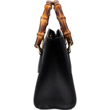 Gucci Black Leather Bamboo Diana Handbag