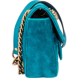 Gucci Blue Satin Marmont GG Crossbody Bag