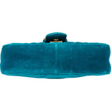 Gucci Blue Satin Marmont GG Crossbody Bag