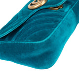 Gucci Blue Satin Marmont GG Crossbody Bag