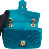 Gucci Blue Satin Marmont GG Crossbody Bag