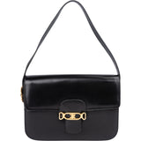 Celine Black Boxcalf Triomphe Shoulder Bag