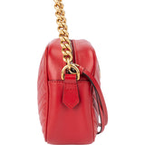 Gucci Red Leather Marmont GG Crossbody Bag