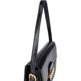 Celine Black Boxcalf Triomphe Shoulder Bag