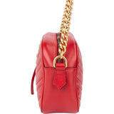 Gucci Red Leather Marmont GG Crossbody Bag