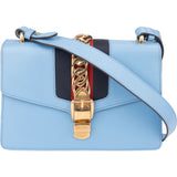Gucci Blue Leather Sylvie Shoulder Bag