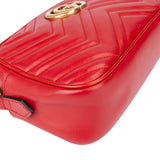 Gucci Red Leather Marmont GG Crossbody Bag