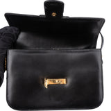 Celine Black Boxcalf Triomphe Shoulder Bag