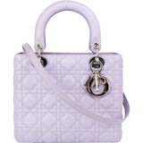 Christian Dior Quilted Lilac Leather Lady Dior Handbag