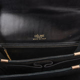 Celine Black Boxcalf Triomphe Shoulder Bag